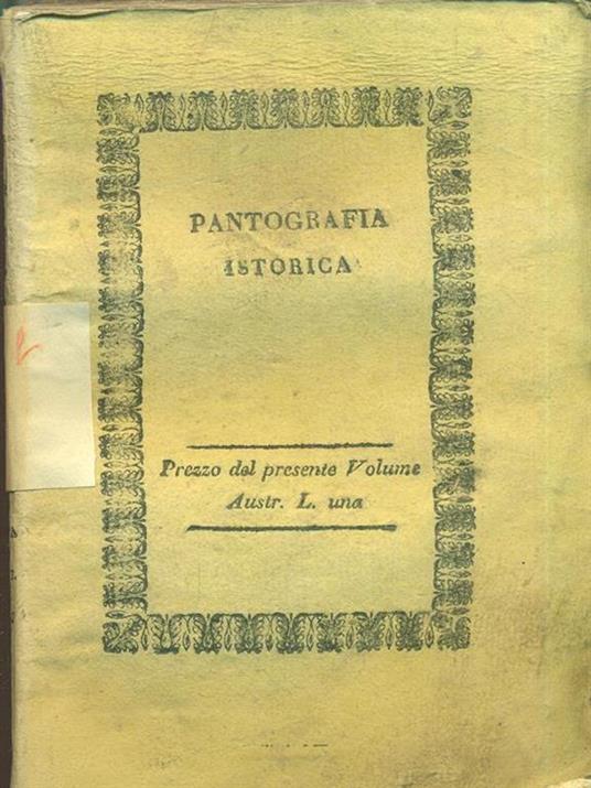 Pantografia Istorica. Vol. VII - Bernardo Bellini - copertina