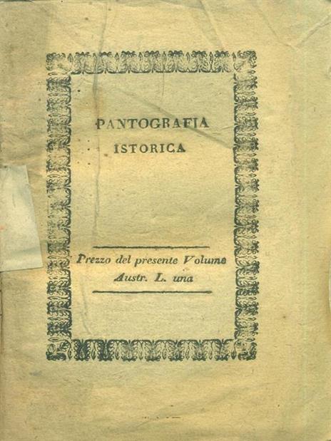 Pantografia Istorica. Vol. IV - Bernardo Bellini - copertina