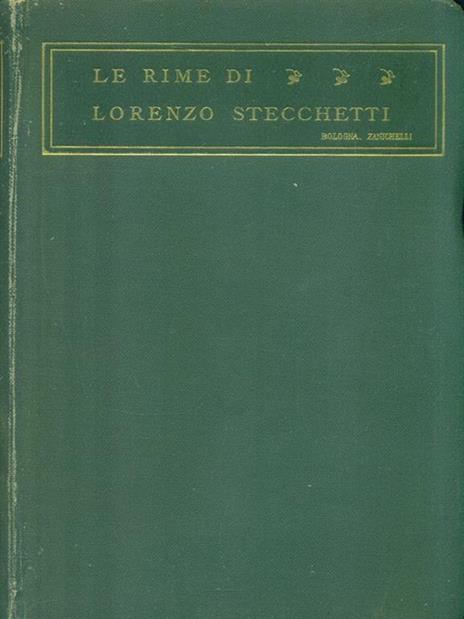 Le rime - Lorenzo Stecchetti - copertina