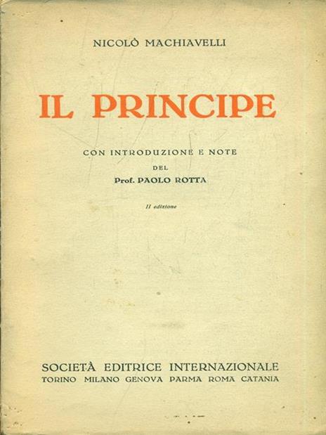 Il principe - Niccolò Machiavelli - copertina