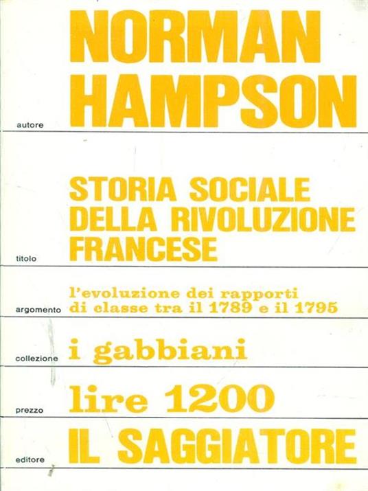 Storia sociale della rivoluzione francese - Norman Hampson - 4