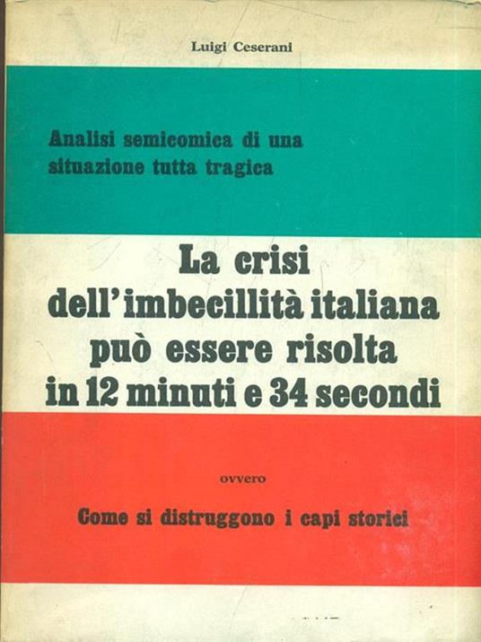 Analisi semieconomica di una situazione tutta tragica - Luigi Ceserani - copertina