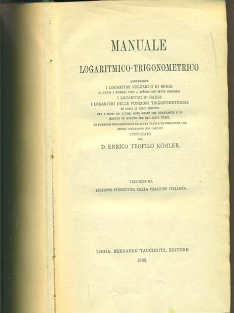 Manuale logaritmico -trigonometrico - 4