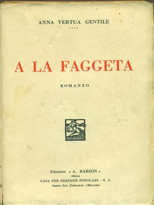 A la faggeta - Anna Vertua Gentile - copertina