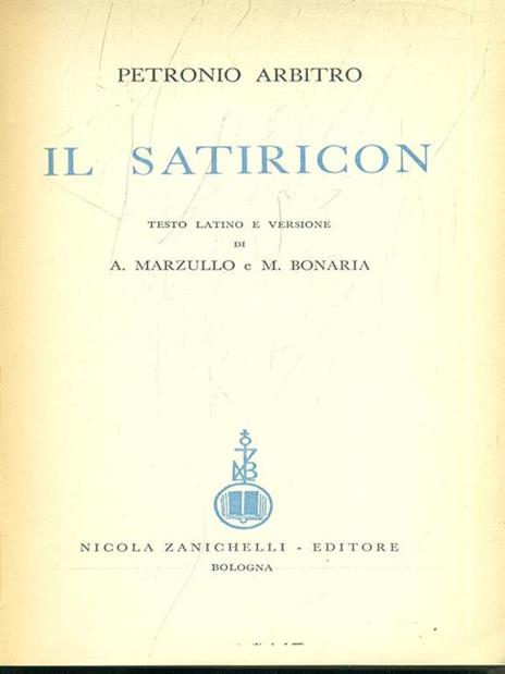 Il Satiricon - Arbitro Petronio - copertina