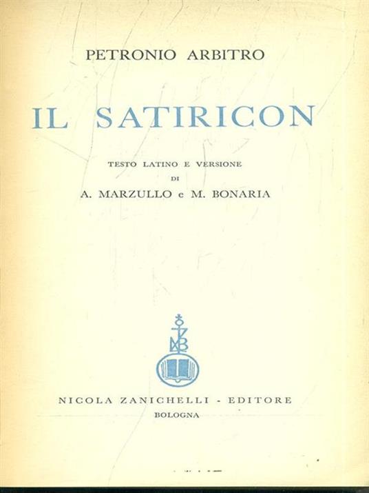 Il Satiricon - Arbitro Petronio - copertina