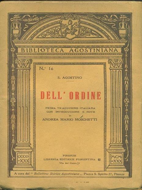 Dell'ordine - Agostino (sant') - copertina