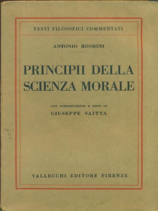 Principi della scienza morale - Antonio Rosmini - 2