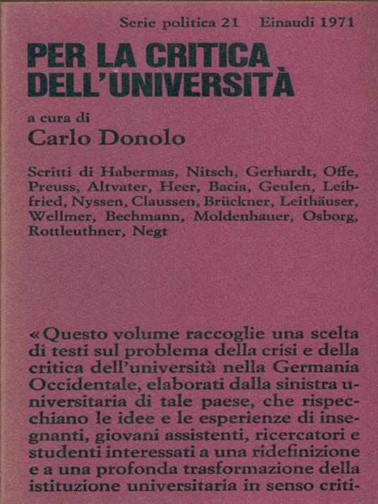 Per la critica dell'università - Carlo Donolo - 4