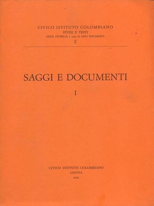 Saggi e documenti I - 7