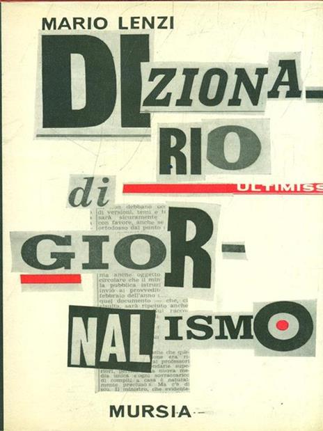 Dizionario di giornalismo - Mario Lenzi - copertina