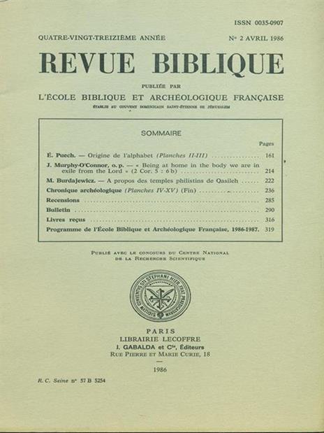 Revue Biblioque n. 2 / Avril 1986 - 4