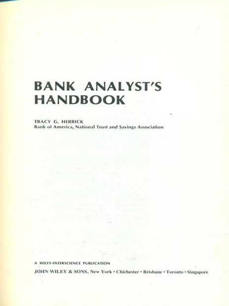 Bank analyst's Hanbook - Tracy Herrick - 8