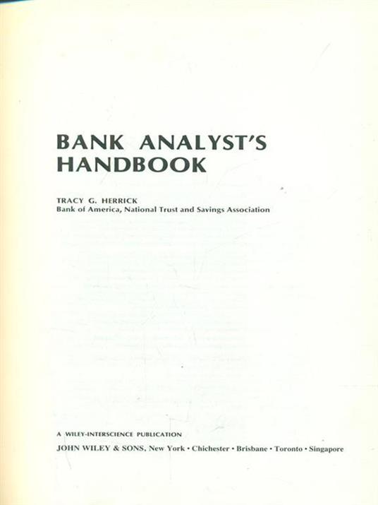 Bank analyst's Hanbook - Tracy Herrick - 3