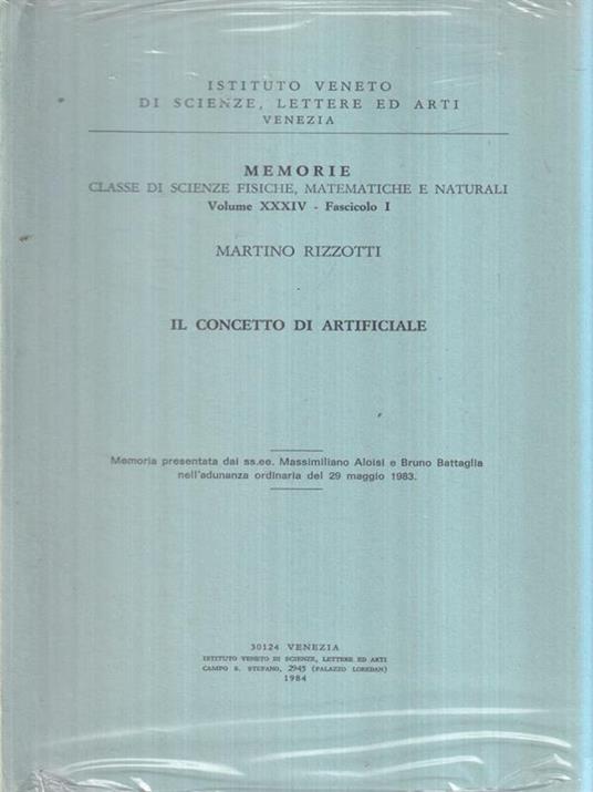 Il concetto di artificiale - Martino Rizzotti - 11