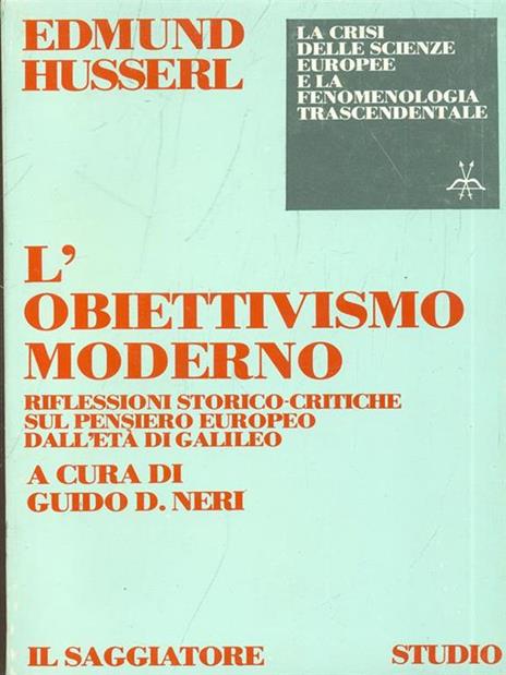 L' obiettivismo moderno - Edmund Husserl - copertina