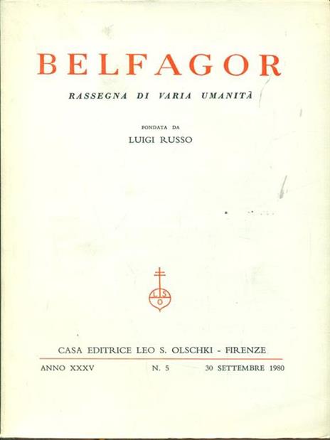 Belfagor anno XXXV n5 / 30 settembre 1980 - 3