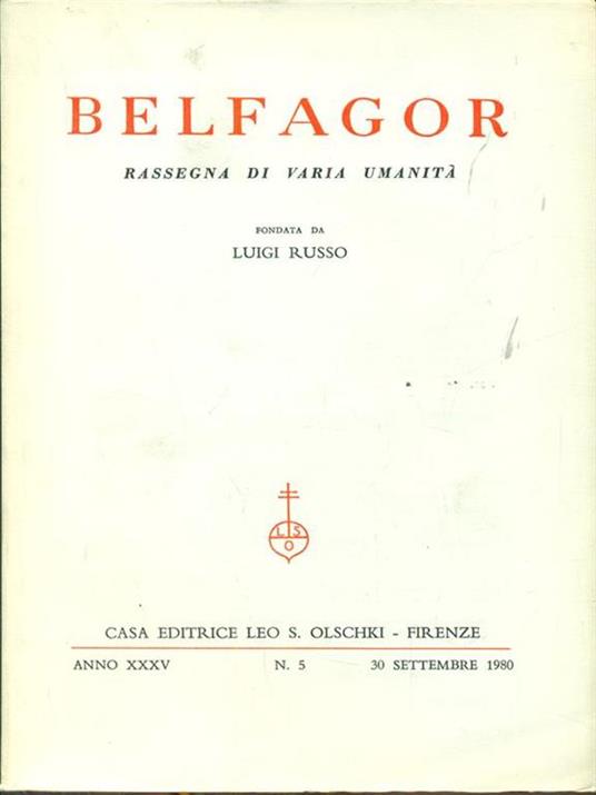 Belfagor anno XXXV n5 / 30 settembre 1980 - 3