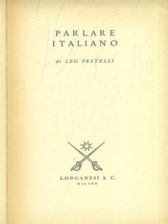 Parlare italiano - Leo Pestelli - copertina