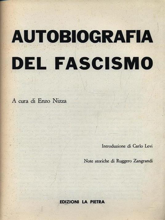 Autobiografia del fascismo - copertina