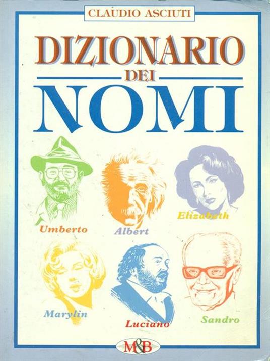 Dizionario dei nomi - Claudio Asciuti - copertina