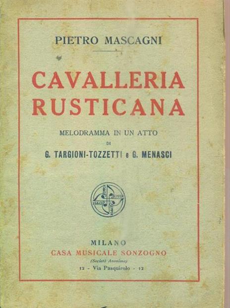 Cavalleria rusticana - Pietro Mascagni - copertina