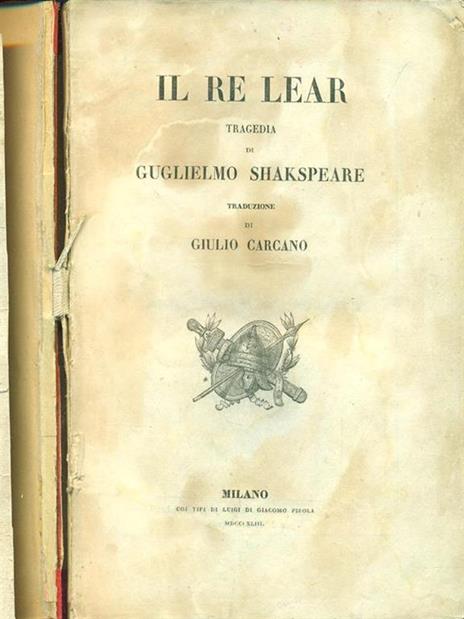 Il Re Lear - copertina