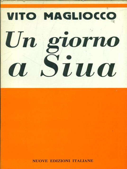 Un giorno a Siua - Vito Magliocco - copertina