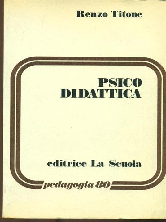 Psico didattica - Renzo Titone - copertina