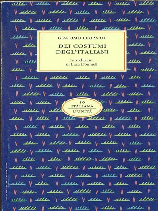 Dei costumi degl'italiani - Giacomo Leopardi - 2