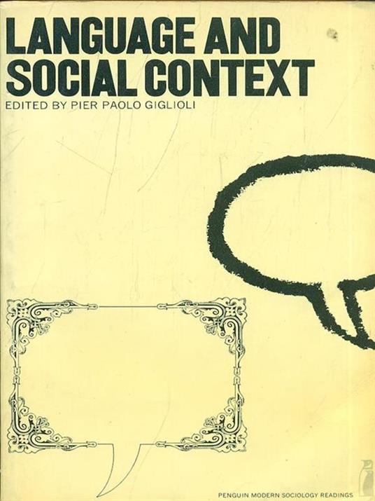 Language and social context - P. Paolo Giglioli - copertina