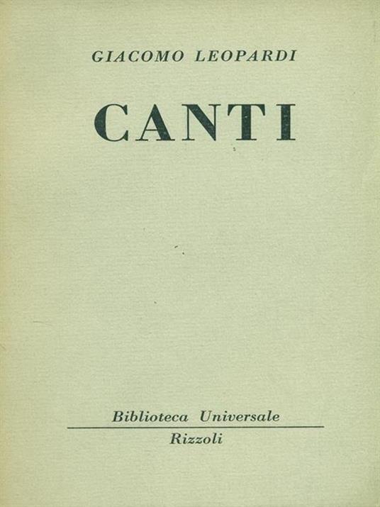 Canti - Giacomo Leopardi - copertina