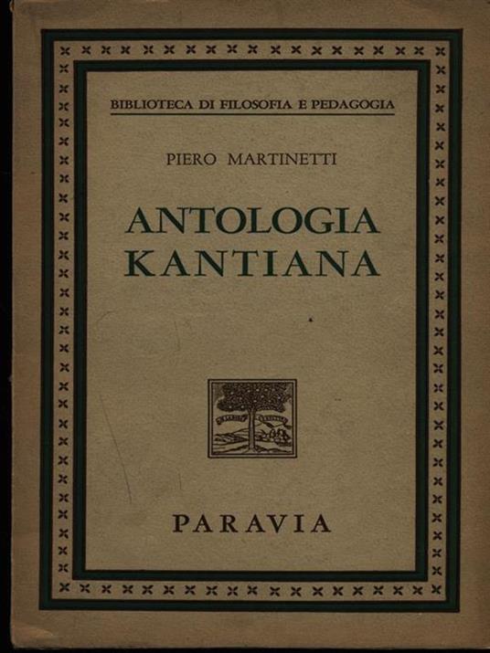Antologia kantiana - Piero Martinetti - copertina