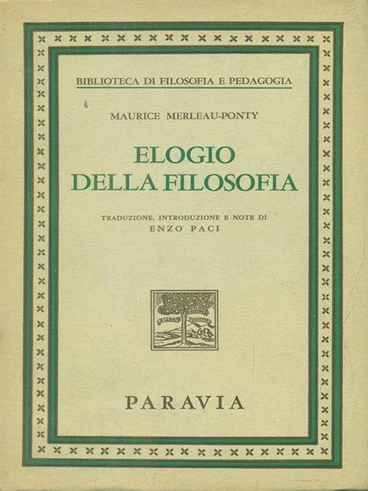 Elogio della filosofia - Maurice Merleau-Ponty - copertina