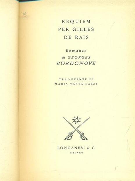 Requiem per gilles de Rais - Georges Bordonove - copertina