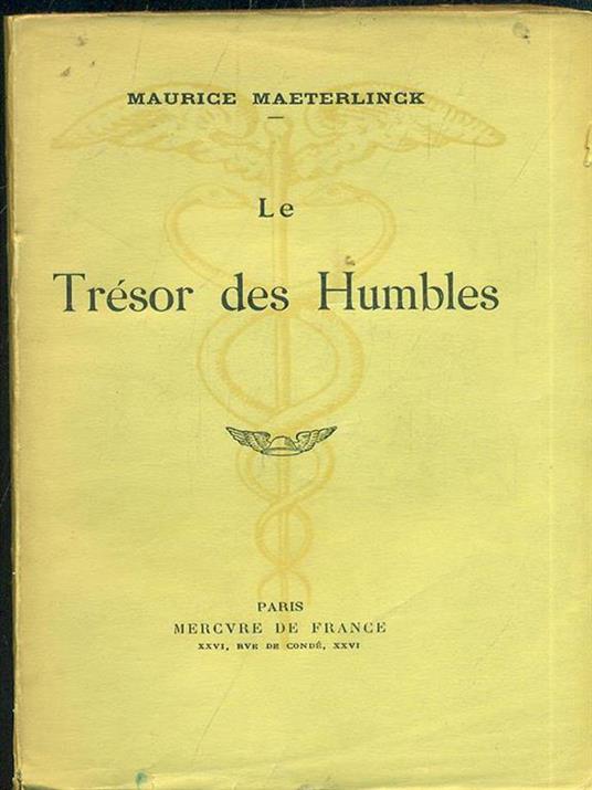 Le Tresor des Humbles - Maurice Maeterlinck - copertina