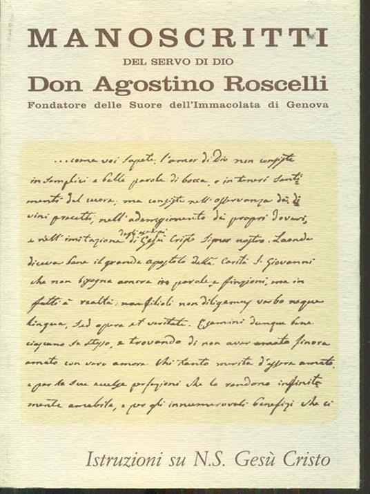 Manoscritti del servo di Dio DonAgostino Roscelli. Vol. I - Agostino Roscelli - 2