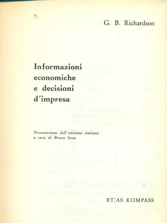 Informazioni economiche e decisioni d'impresa - 2