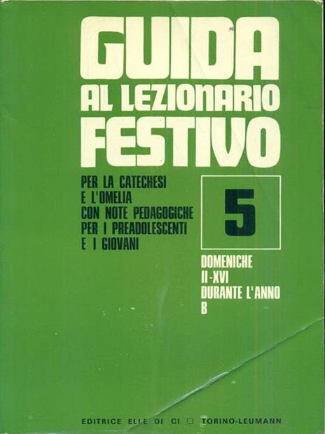 Guida al lezionario festivo 5, anno B - copertina