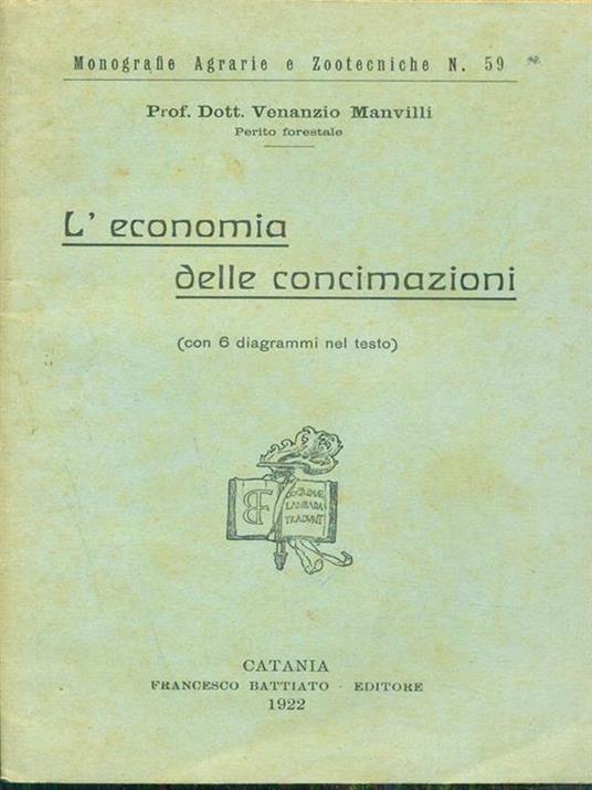 L' economia delle concimazioni - Venanzio Manvilli - copertina
