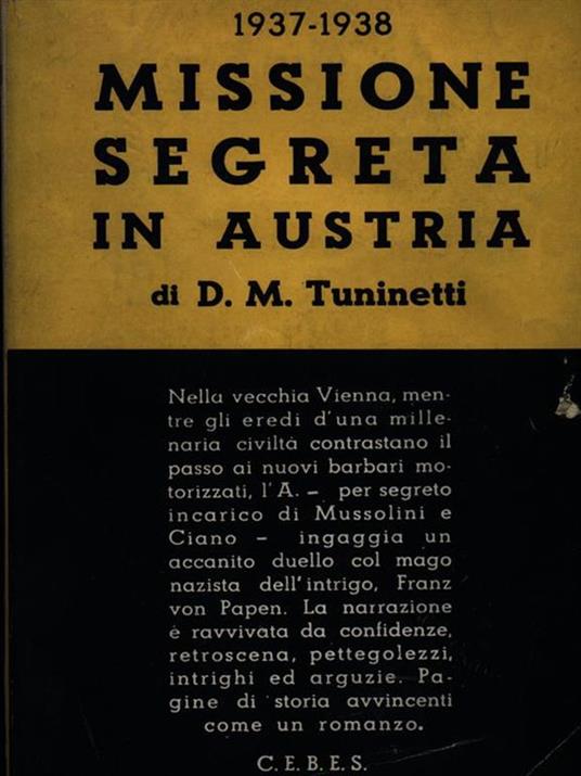 La mia missione segreta in Austria - Dante M. Tuninetti - copertina