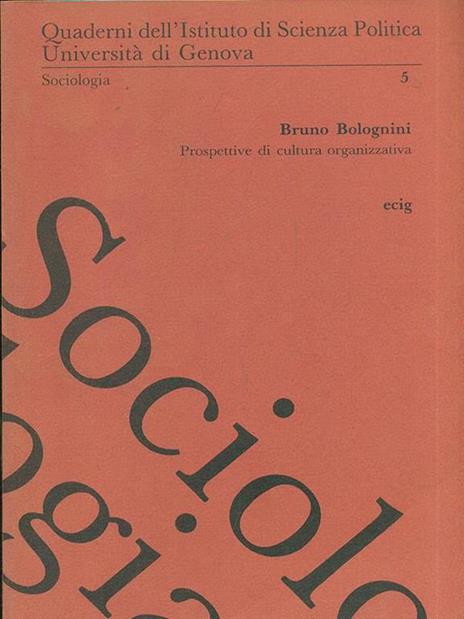 Prospettive di cultura organizzativa - Bruno Bolognini - copertina