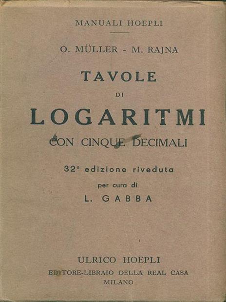 Logaritmi - Otto Müller,Michele Rajna - copertina
