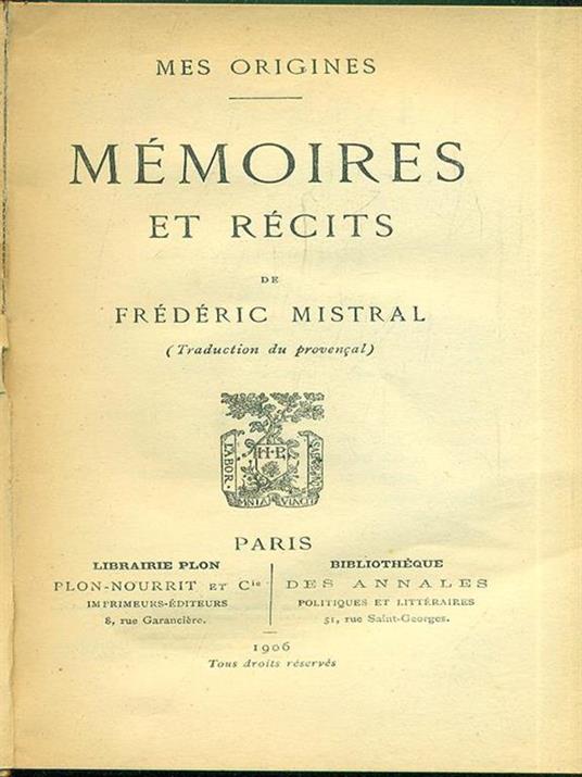 Memoires et recits - 9