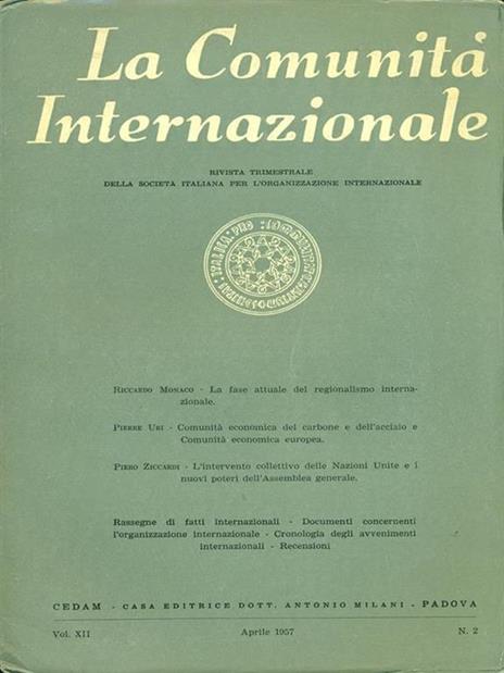 La comunità internazionale n. 2. aprile 1957 - 9