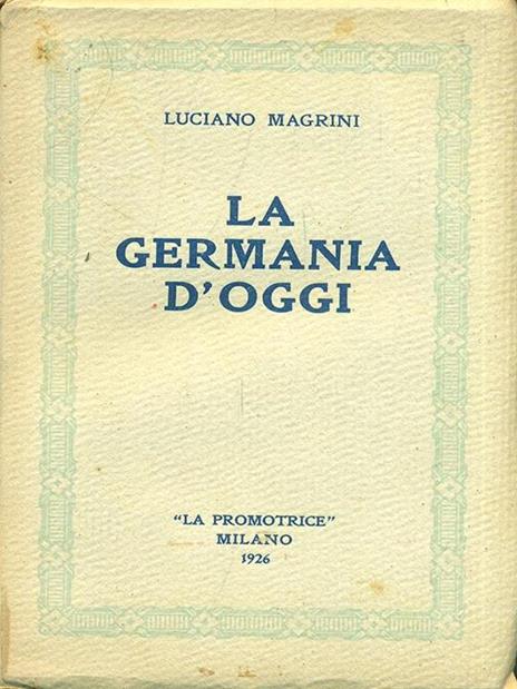 La Germania d'oggi - Luciano Magrini - copertina