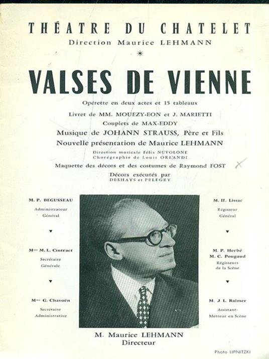 Theatre du Chatelet. Valses de Vienne - Maurice Lehmann - 6