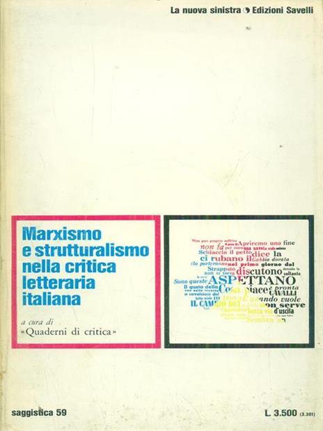 Marxismo e strutturalismo nella critica letteraria italiana - 4