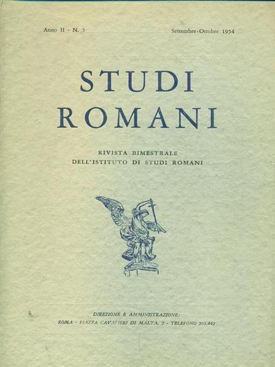 Studi romani anno II. 5 / Settembre-ottobre 1954 - copertina