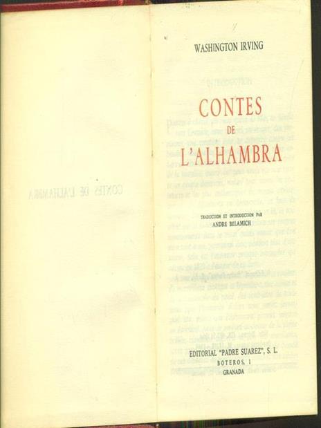 Contes de l'alhambra - Washington Irving - copertina